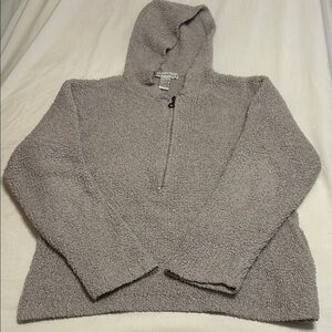 Cozy Sand Color Hooded Pullover Jacket.  Size XL